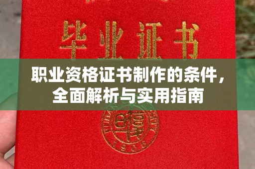 宁洱职业资格证书制作的条件，全面解析与实用指南